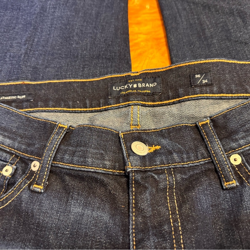Lucky Brand 410 Athletic Slim Men's Blue Jeans 36 X 34 - Picture 7 of 11